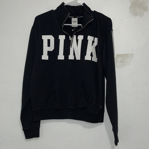 Size XS Women’s PINK Black and White Quarter Zip Jacket - Picture 1 of 4